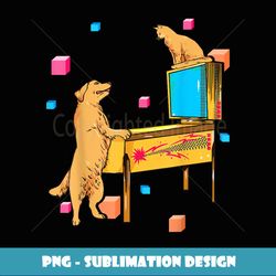 pinball wizard dog cat playing pinball machine - aesthetic sublimation digital file