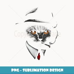 Black Cat in Suit Cigar Smoking Funny Cat Lover Gift Men Dad - Instant PNG Sublimation Download
