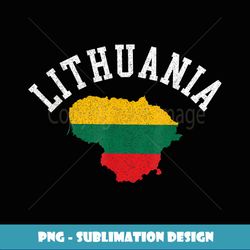 Patriotic Men Women Lithuania Flag Map Distressed - Special Edition Sublimation PNG File