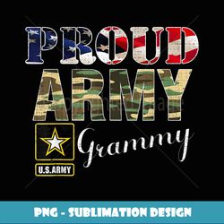 Proud Army Grammy With American Flag Gift For Veteran Day - PNG Transparent Sublimation File