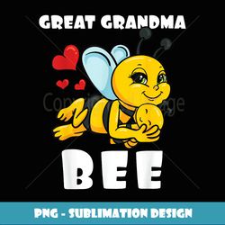Great Grandma Bee Lover Matching Family Outfit Baby Reveal - Decorative Sublimation PNG File