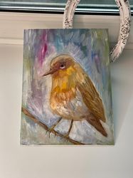 Bird Oil Painting Original Artwork