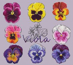 Viola Flower Booklet Cross Stitch Pattern PDF