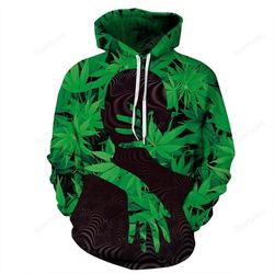Cannabis Hoodie Black Devil Green Weed Design 3D Full Printed Sizes S - 5XL CA101909