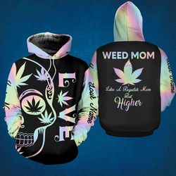 Cannabis Hoodie Holographic Design 3D Full Printed Sizes S - 5XL CA101915