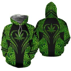 Cannabis Hoodie 420 Weed Heart Design 3D Full Printed Sizes S - 5XL CA101951