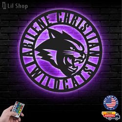 Abilene Christian Wildcats Metal Sign, NCAA Logo Metal Led Wall Sign, NCAA Wall decor, LED Metal Wall Art