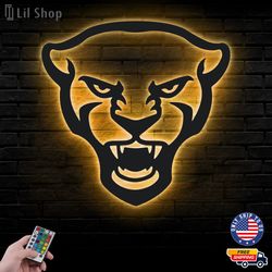 Pittsburgh Panthers Metal Sign, NCAA Logo Metal Led Wall Sign, NCAA Wall decor, Pittsburgh Panthers LED Metal Wall Art