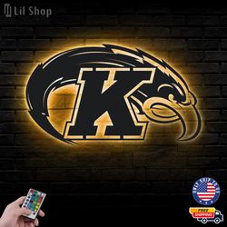 Kent State Golden Flashes Metal Sign, NCAA Logo Metal Led Wall Sign, NCAA Wall decor, Kent State LED Metal Wall Art