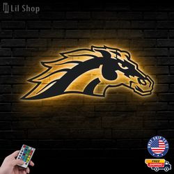 Western Michigan Broncos Metal Sign, NCAA Logo Metal Led Wall Sign, NCAA Wall decor, Western Michigan LED Metal Wall Art