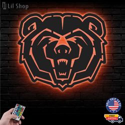 Missouri State Bears Metal Sign, NCAA Logo Metal Led Wall Sign, NCAA Wall decor, Missouri State Bears LED Metal Wall Art