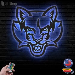 Binghamton Bearcats Metal Sign, NCAA Logo Metal Led Wall Sign, NCAA Wall decor, Binghamton Bearcats LED Metal Wall Art