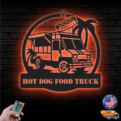 Custom Food Truck Metal Sign, Food Truck Metal Led Wall Sign, Wall decor, Food Truck Metal LED Decor