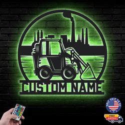 Personalized Construction Metal Sign, Truck Led Wall Sign, Wall decor, Truck Lover Metal LED Decor
