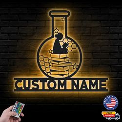 Custom Name Chemistry multilayer Metal Sign, Chemistry Led Wall Sign, Jobs Lover Metal LED Decor