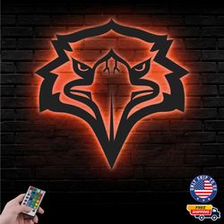Morehead State Eagles Mascot Metal Sign, NCAA Logo Metal Led Wall Sign, Morehead State Wall decor, LED Metal Wall Art