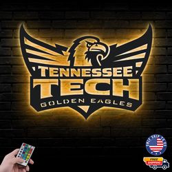 Tennessee Tech Golden Eagles Mascot Metal Sign, NCAA Logo Metal Led Wall Sign, Tennessee Wall decor, LED Metal Wall Art