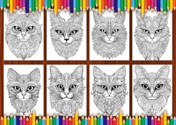 400 Cats Mandala Coloring Pages Adults 4 coloring book