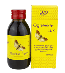 Tincture Ognyovka-Lux Zhiva for thyroid gland, for endocrine system 100 ml