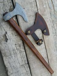 Damascus steel handmade viking axe lonf beard Ragnar Lothbrok movie axe.