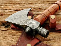 Handmade Damascus Steel Best Forest Viking Axe, Smokey axe, Camping axe, Personalized Gift, Anniversary Gift For Him.