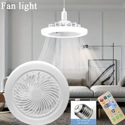 2-in-1 Three-speed Mode LED Fan Light LED Lamp Bead E27 Screw Fan