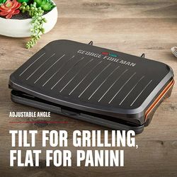 George Foreman Family Size 5 Serving Nonstick Compact Electric Indoor Grill in Black