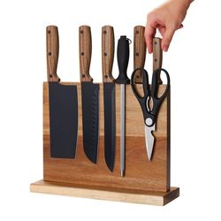 Home Kitchen Magnetic Knife Block Holder Rack Magnetic Stands with Strong Enh...