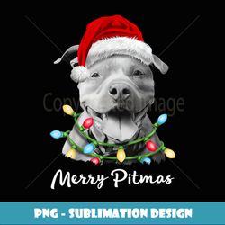 Pit Bull Santa Christmas Tree Lights Xmas Merry Pitmas - Special Edition Sublimation PNG File