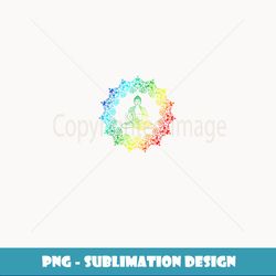 Buddha Rainbow Meditation Yoga LGB Gay Pride - High-Resolution PNG Sublimation File