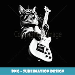 Rock Cat Playing Guitar - Funny Guitar Cat