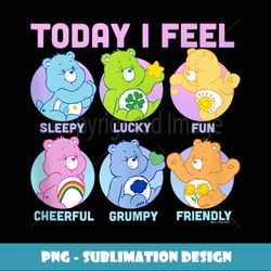 care bears vintage neon today i feel emotions box ups - retro png sublimation digital download