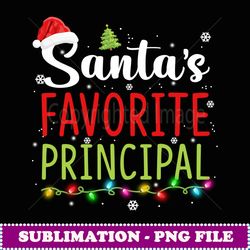 santa's favorite principal christmas santa hat lights gifts - elegant sublimation png download