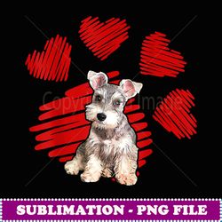 I Love Schnauzer Dog Paws Lover For Valentine - Sublimation Digital Download