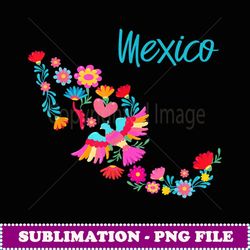 mexico map floral otomi mexican flowers art colorful bright - png sublimation digital download