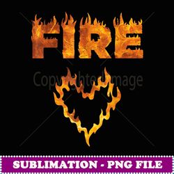 Heart FIRE Couple Matching Last Minute Halloween Costume - PNG Transparent Sublimation File
