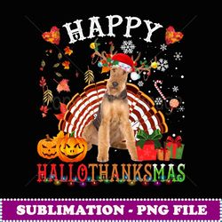 Halloween Thanksgiving Merry Christmas Airedale Terrier - Modern Sublimation PNG File