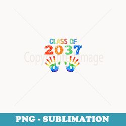 Class Of 2037 Grow With Me Color Handprint On Back Pre-K Kid - Retro PNG Sublimation Digital Download