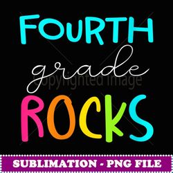Womens Fourth Grade Rocks Team 4th Grade Teacher - Signature Sublimation PNG File