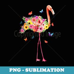 Pink Flamingo Watercolor Flowers Bird Lover Floral - Stylish Sublimation Digital Download