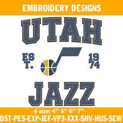 Utah jazz est 1974 Embroidery Designs, NBA Embroidery Designs, Utah jazz Embroidery Designs