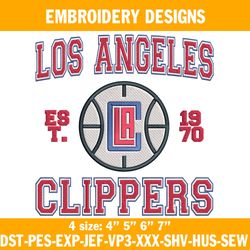 Los Angeles Clippers est 1970 Embroidery Designs, NBA Embroidery Designs, Los Angeles Clippers Embroidery Designs