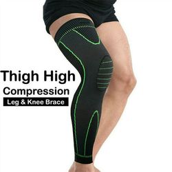 Leg Knee Support Protectors - Knee Support Brace Compression Long Full Legs Sleeve - Arthritis Relief Running Gym Sport