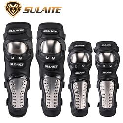 4Pcs/Set Motorcycle Kneepad - Stainless Steel Moto Elbow Knee Pads - Motocross Racing Protective Gear - Protector Guards