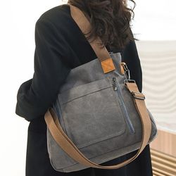 Women's Canvas Shoulder Bag - Fashion Multifunctional Outdoor Shoulder Bag - Women's Commuting Large Capacity Shoulder B