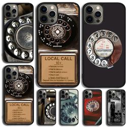 Retro Rotary Dial Telephone Phone Case for iPhone 14 15 13 12 Mini XR XS Max - For Apple iPhone 11 Pro Max 6 8 7 Plus SE