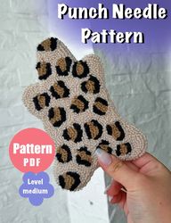 Leopard Print Pattern Punch Needle, Digital Pattern, Punch Needle Template, Drink Coasters, Cute Home Decor