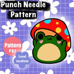 Frog Pattern Punch Needle, Digital Pattern,Punch Needle Template, Drink Coasters, Cute Home decor