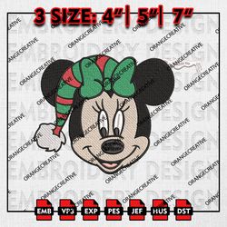 Minnie Elf Christmas Embroidery files, Christmas Emb Designs, Disney Machine Embroidery File Digital