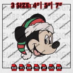 Mickey Elf Christmas Embroidery files, Christmas Emb Designs, Disney Machine Embroidery File Digital